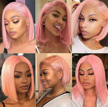 Load image into Gallery viewer, Pink Bob Lace Frontal Wig.
